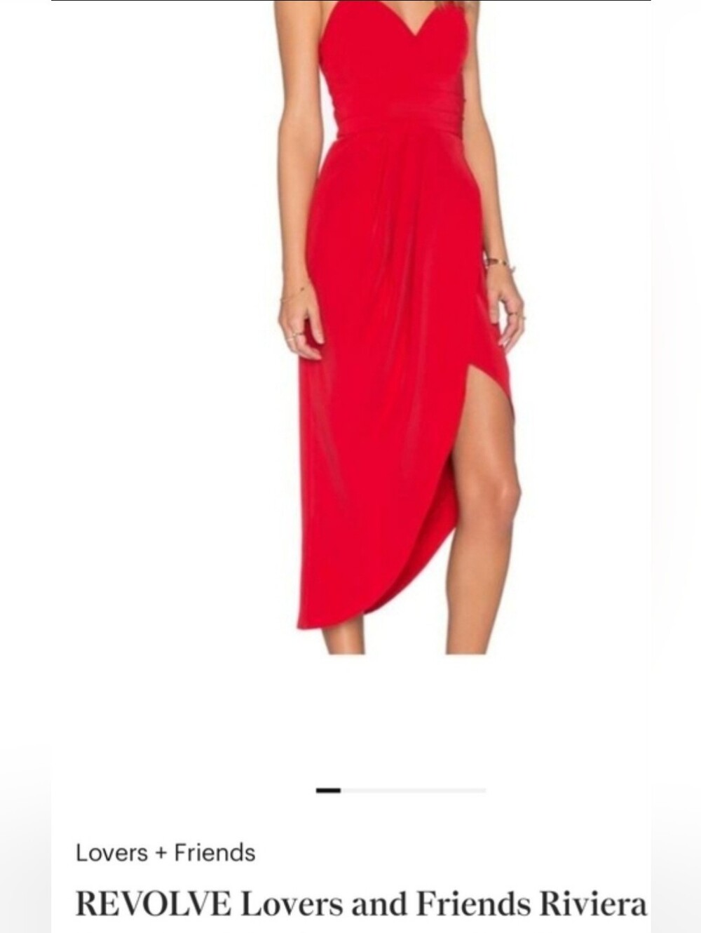 Lovers + Friends Red Draped High-Low Skirt